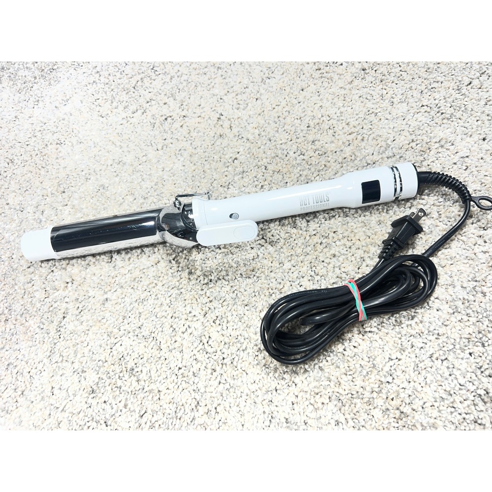 Hot Tools Pro Artist White Gold Digital Curling Iron 1" Model HT1204WG -‎ Works